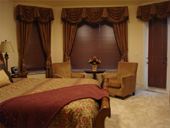 Vero Beach Classic Bedroom with Graber Blinds and Custom Draperies