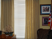 Custom Drapes and Cornice in Palm City Home Office