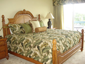 Custom Florida Fabric on Outline Quilted Bedspread with matching Draperies