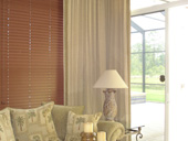 Vero Beach Family Room with 2 inch Horizontal Blinds and Draperies