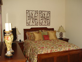 Indian River Bedroom with Metal Wall Sculptures